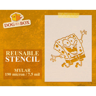 Spongebob stencil n.1 - Cartoon stencil for nursery decoration, cakes and fabrics
