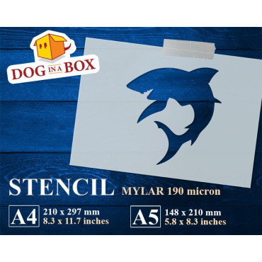 Shark stencil - Reusable sea life stencil for wood signs, wall decor and fabric