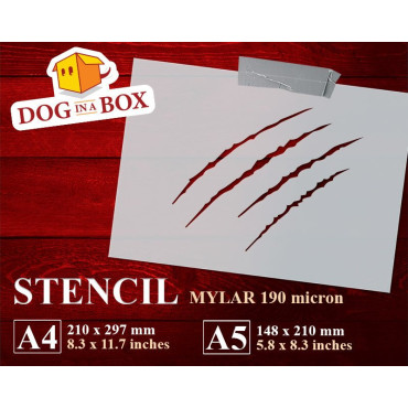 Scratches stencil n.2 - Reusable animal scratches stencil for wall painting and fabrics