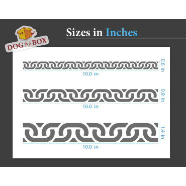 Chains stencil n.7 - Reusable chains seamless patterns stencil. Three sizes included in a single sheet.