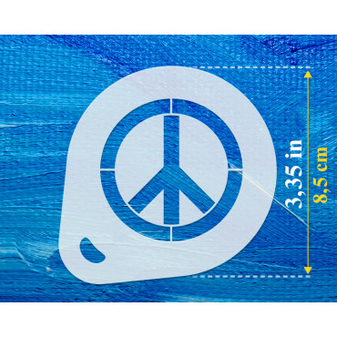 Peace symbols stencils - Set of 3 cappuccino and coffee decor stencil