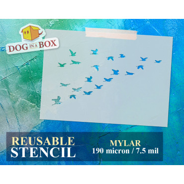 Flying birds stencil n.7 -...