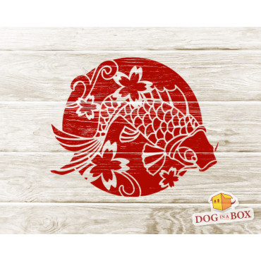 Koi stencil n.7 - Reusable Japanese stencil for wood signs, wall decor and fabric