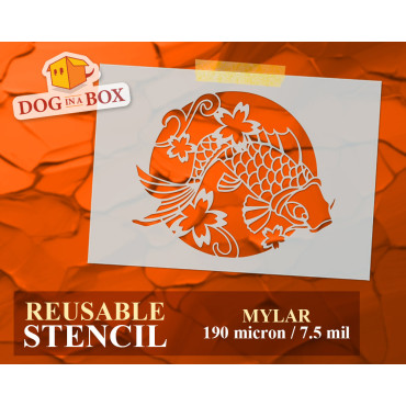 Koi stencil n.7 - Stencil...