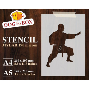 Kung Fu stencil n.1 - Reusable stencil for martial arts wall decors, fabrics and wood signs.