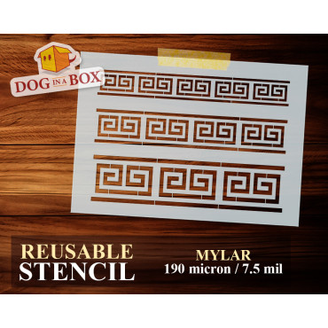 Greek key stencil n.5 - Reusable greek stencil, seamless geometric pattern for walls and fabrics