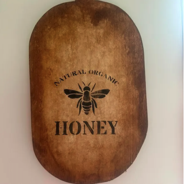 Natural Organic Honey stencil - Reusable Bee stencil for wood signs, walls or fabrics.