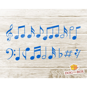 Music notes stencil n.2 - Reusable music stencil for wall decoration, wood signs and home decor