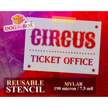"Circus" n.1 - Pochoir de signe vintage réutilisable pour la décoration murale