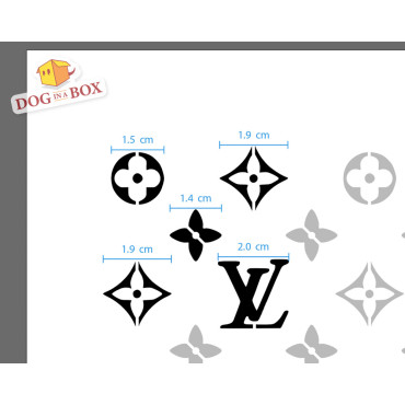 Louis Vuitton Schablone Nr. 2 – Modemarken logo schablone zum Malen auf Wänden, Stoffen und Kunststoff