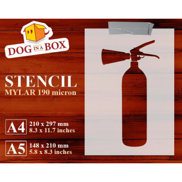 Fire Extinguisher stencil - Firefighter stencil to paint on walls, wood and fabrics. Reusable DIY stencil for wood signs.
