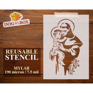 Saint Anthony stencil - Reusable stencil of Brother Anthony for churches, wood signs, wall decor