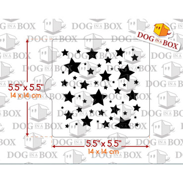 Stars stencil n.2 - stencil for cookies and cakes - 14 x 14 cm