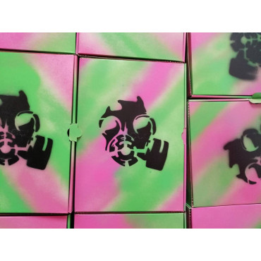 Gas mask stencil - Radioactive stencil to paint on walls, wood and fabrics. Reusable DIY stencil for wood signs.