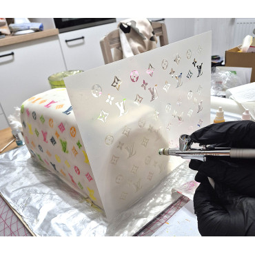 Stencil Louis Vuitton n.2 - Stencil marchio di moda per pittura su tessuti, pareti, plastica