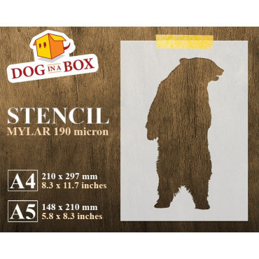 Bear stencil n.4 - Reusable grizzly stencil for wood signs, walls or fabrics.