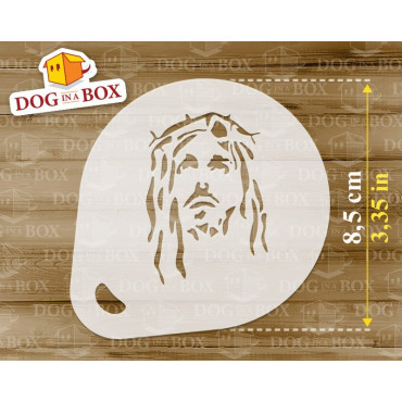 Pochoirs de Jésus n.1 (lot de 3) pochoir de décoration en poudre de cacao Cappuccino et café - pochoirs de peinture de visage