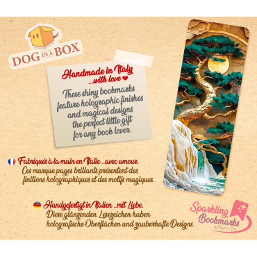 Bonsai bookmark n.2 - metallic-holo effect bookmarks, Japanese style