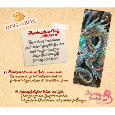 Dragon bookmark n.2 - metallic-holo effect bookmarks, fantasy style