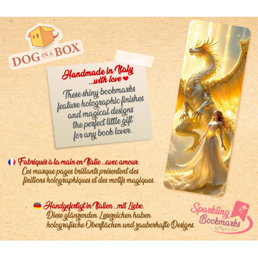 Segnalibro drago n.3 - segnalibro effetto metallico-olografico, stile fantasy