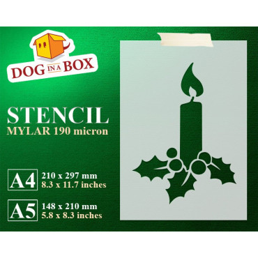 Christmas candle stencil n.2 - Reusable christmas stencil for wood signs, windows decor and walls