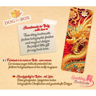 Dragon bookmark n.8 - metallic-holo effect bookmarks, fantasy style