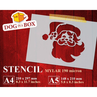 Santa stencil n.2 - Reusable christmas stencil for wood signs, windows decor and walls