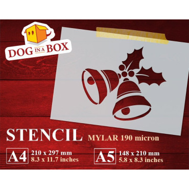 Christmas bells stencil n.1 - Reusable christmas stencil for wood signs, windows decor and walls