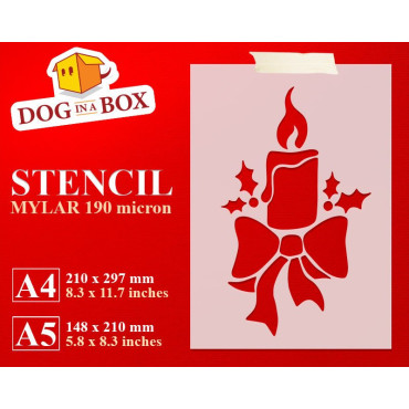 Christmas candle stencil n.1 - Reusable christmas stencil for wood signs, windows decor and walls