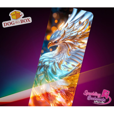 Phoenix bookmark n.4 - metallic-holo effect bookmark, fantasy style