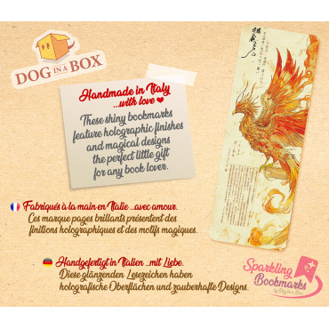 Segnalibro fenice n.5 - segnalibri effetto metallico-olografico, stile fantasy