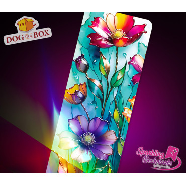 Flowers bookmark n.1 - metallic-holo effect bookmark, gift idea for book readers