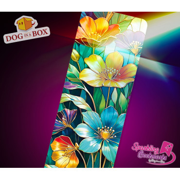 Flowers bookmark n.2 - metallic-holo effect bookmark, gift idea for book readers