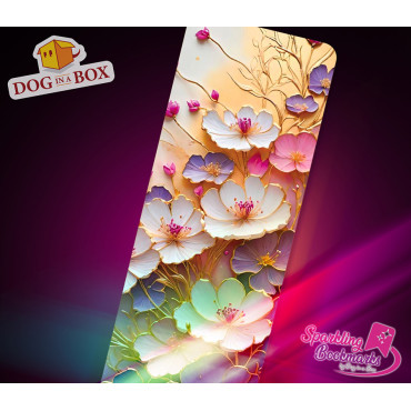Flowers bookmark n.4 - metallic-holo effect bookmark, gift idea for book readers