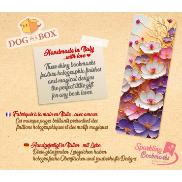 Marque-page Fleurs n.4 - marque-page effet métallisé-holo, idée cadeau pour les lecteurs