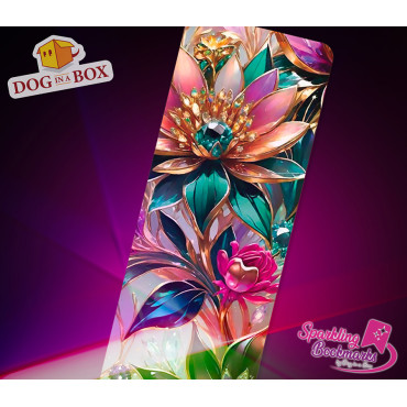 Blumen Lesezeichen nr. 5 - Lesezeichen mit Metallic-Holo Effekt, Geschenkidee für Buchleser