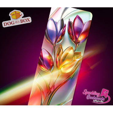 Flowers bookmark n.6 - metallic-holo effect bookmark, gift idea for book readers