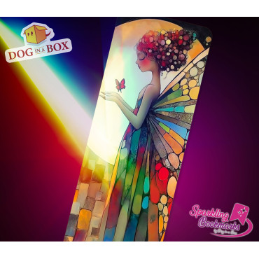 Butterfly woman bookmark n.1 - Fairy bookmark with metallic-holo effect