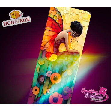 Butterfly woman bookmark n.2 - Fairy bookmark with metallic-holo effect