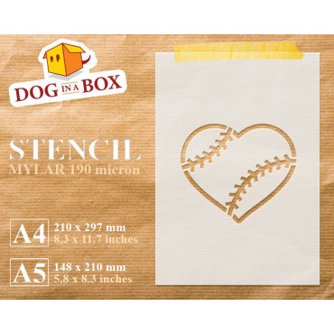 Baseball heart stencil - Reusable stencil for baseball wall decors, fabrics and wood signs.