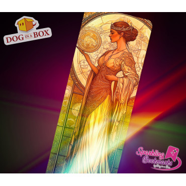 Art nouveau bookmark n.1 - Classy woman bookmark with metallic-holo effect
