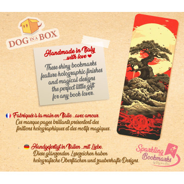 Bonsai bookmark n.5 - metallic-holo effect bookmarks, Japanese style
