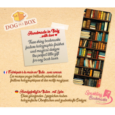 Bücherregal Lesezeichen nr.1 – Lesezeichen mit Metallic-Holo Effekt, Geschenkidee für Buchliebhaber