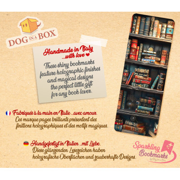 Bücherregal Lesezeichen nr.2 – Lesezeichen mit Metallic-Holo Effekt, Geschenkidee für Buchliebhaber