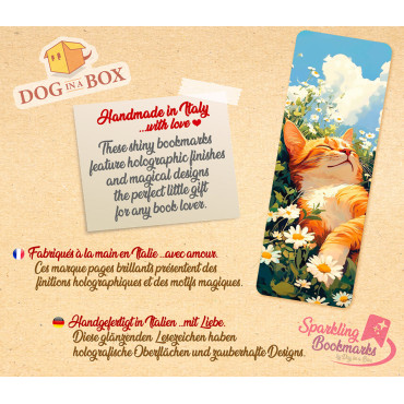 Segnalibro gatto n.2 - segnalibro effetto olografico metallico, stile anime