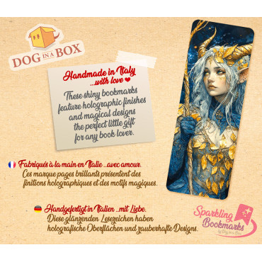Segnalibro donna elfo n.1 - segnalibro effetto olografico metallizzato, stile fantasy