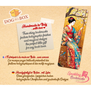 Marque-page Geisha n.1 - marque-page effet métallisé-holo, style japonais