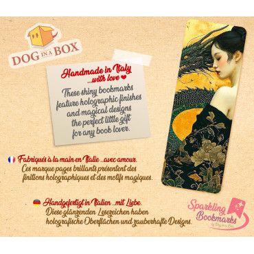 Geisha Lesezeichen nr.2 – Lesezeichen mit Metallic-Holo Effekt, japanischer Stil