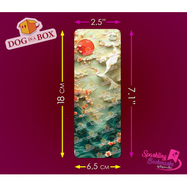 Heron bookmark n.2 - metallic-holo effect bookmark, Japanese style