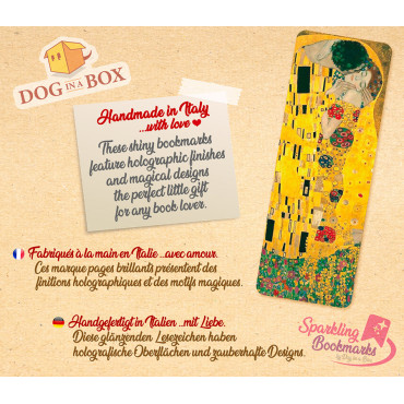 Klimt Lesezeichen nr.1 – Lesezeichen mit Metallic-Holo Effekt, goldenes Lesezeichen von Gustav Klimt